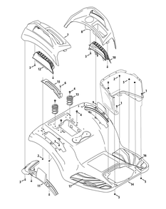 Fender (Gx) Diagram and Parts List for XT2-GX54KH (14A7A3CA010)(2015) Cub Cadet Lawn Tractor